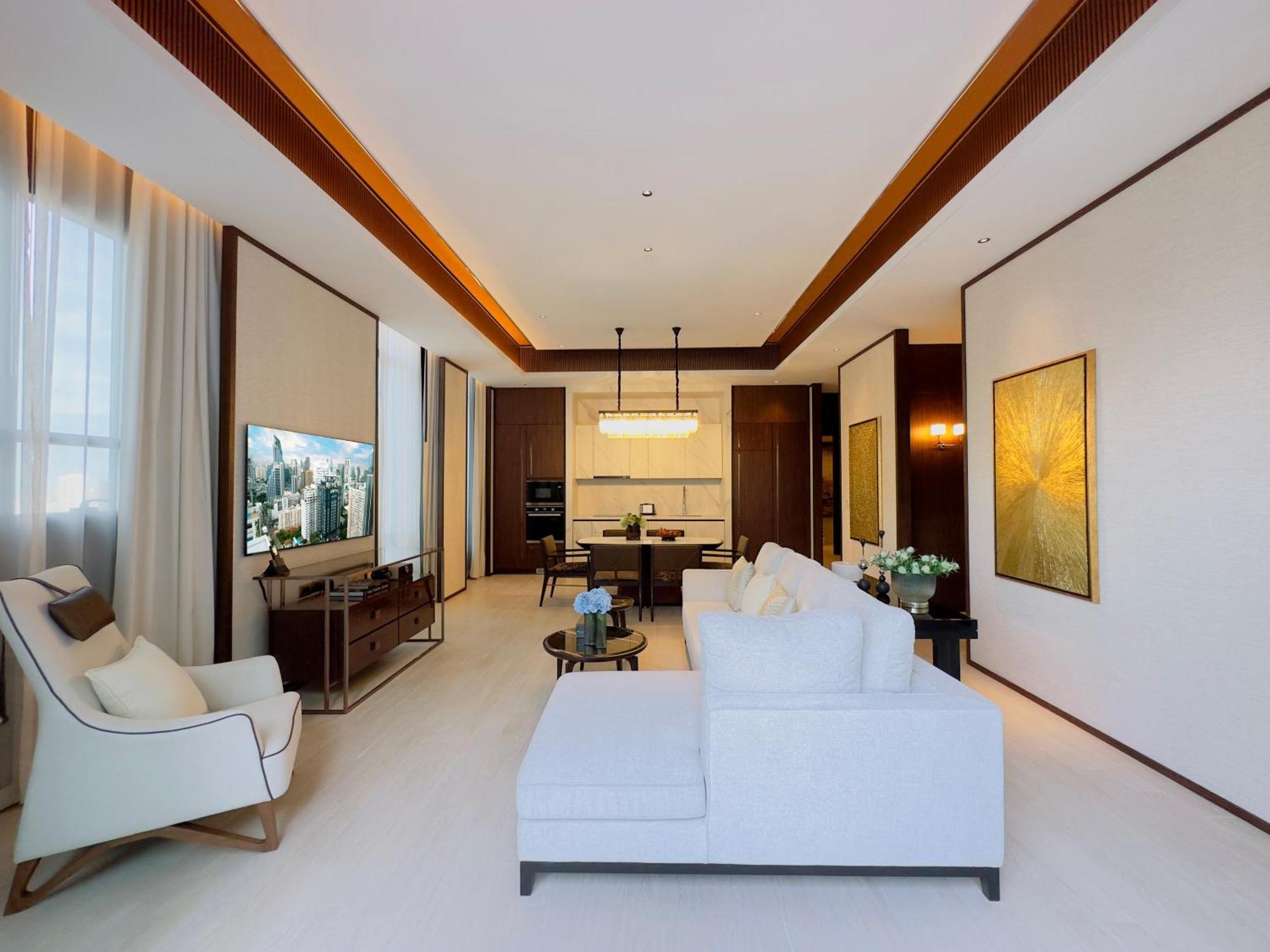Silq Hotel & Residence, Managed By The Ascott Limited Bangkok Room photo A living room in a private villa at Jumeirah at Etihad Towers
